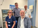 Patient Stephen Barker with motoneuron disease team