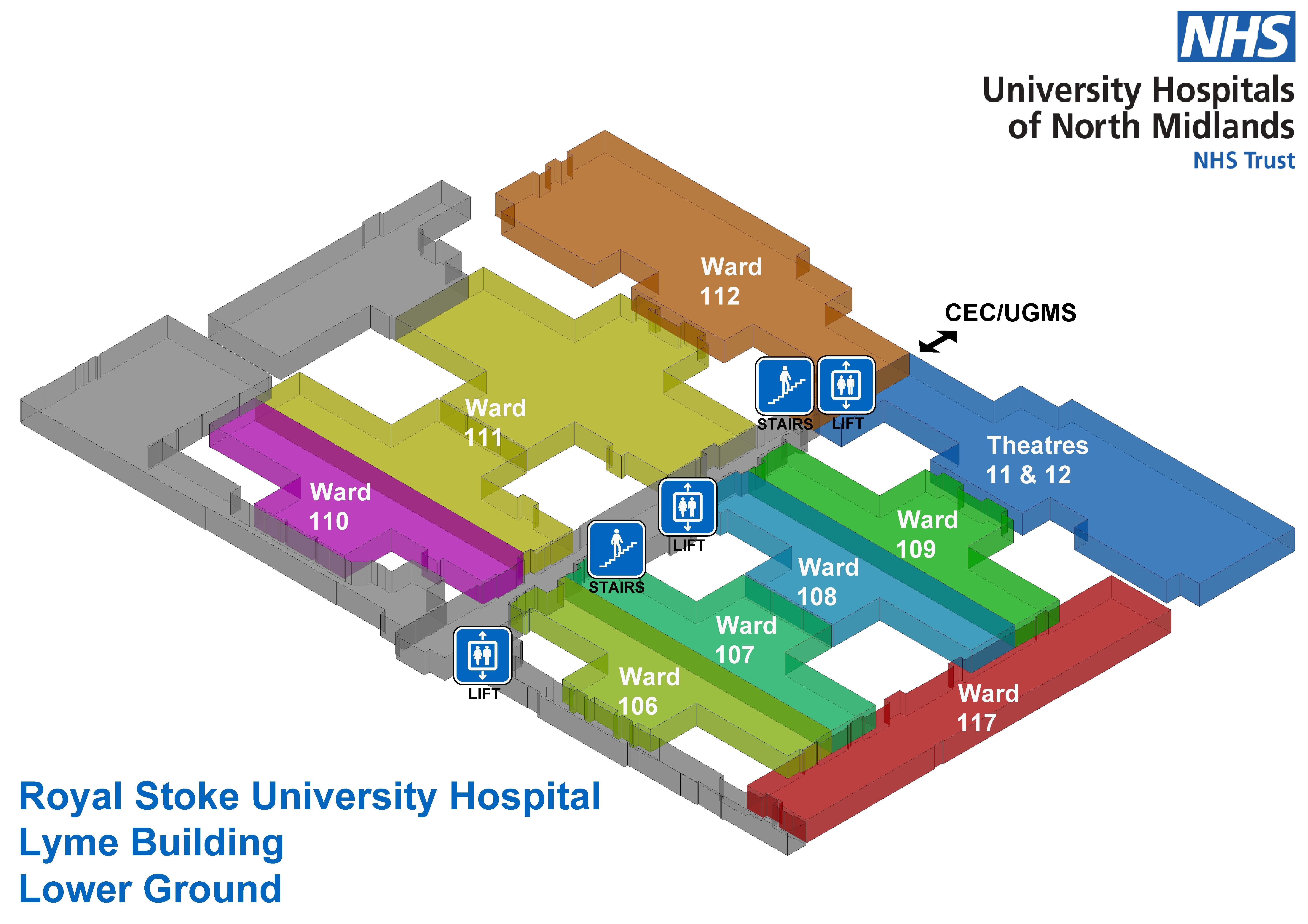 Internal hospital maps | University Hospitals of North Midlands