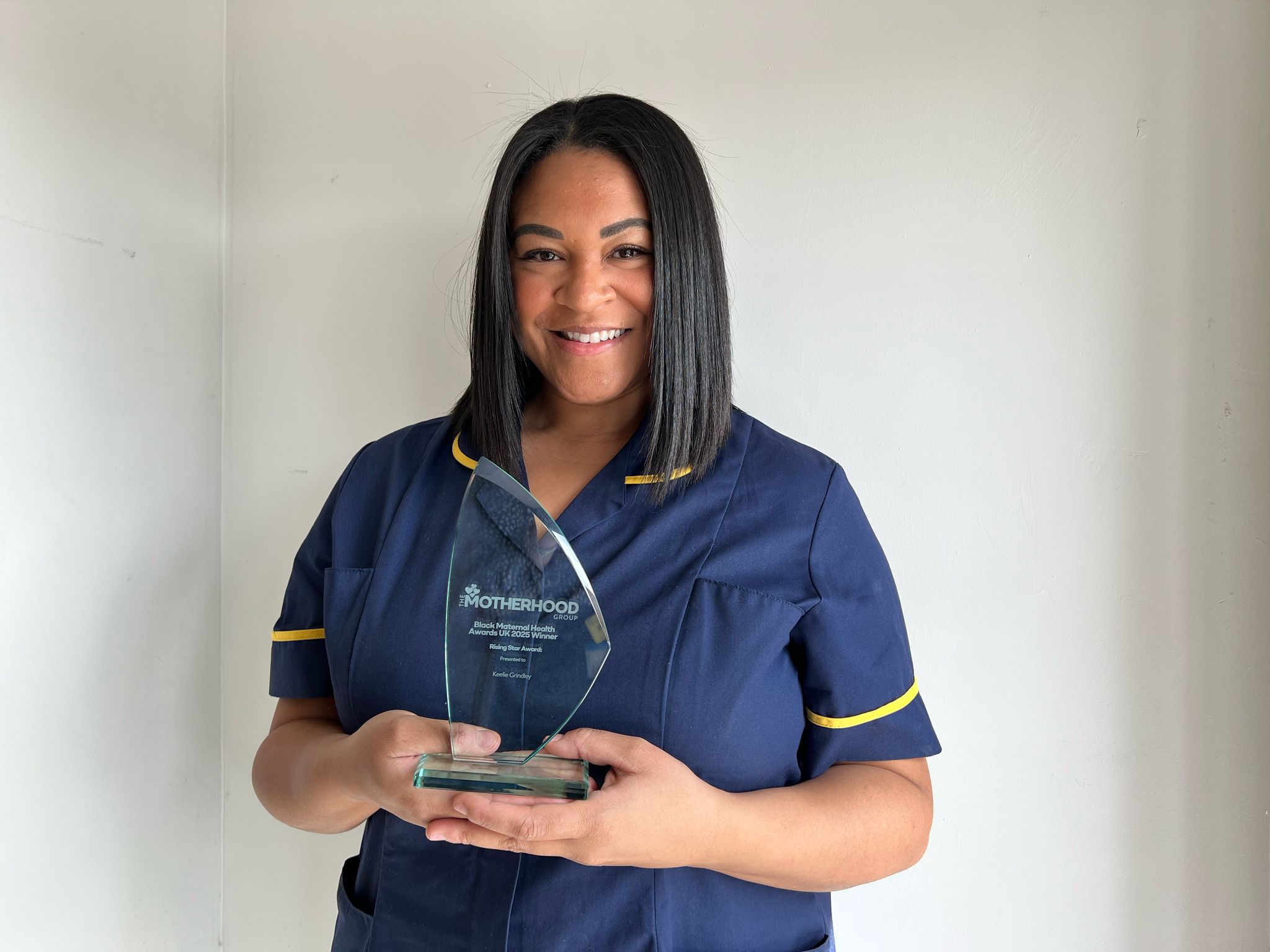 Keelie Grindley and her rising star award