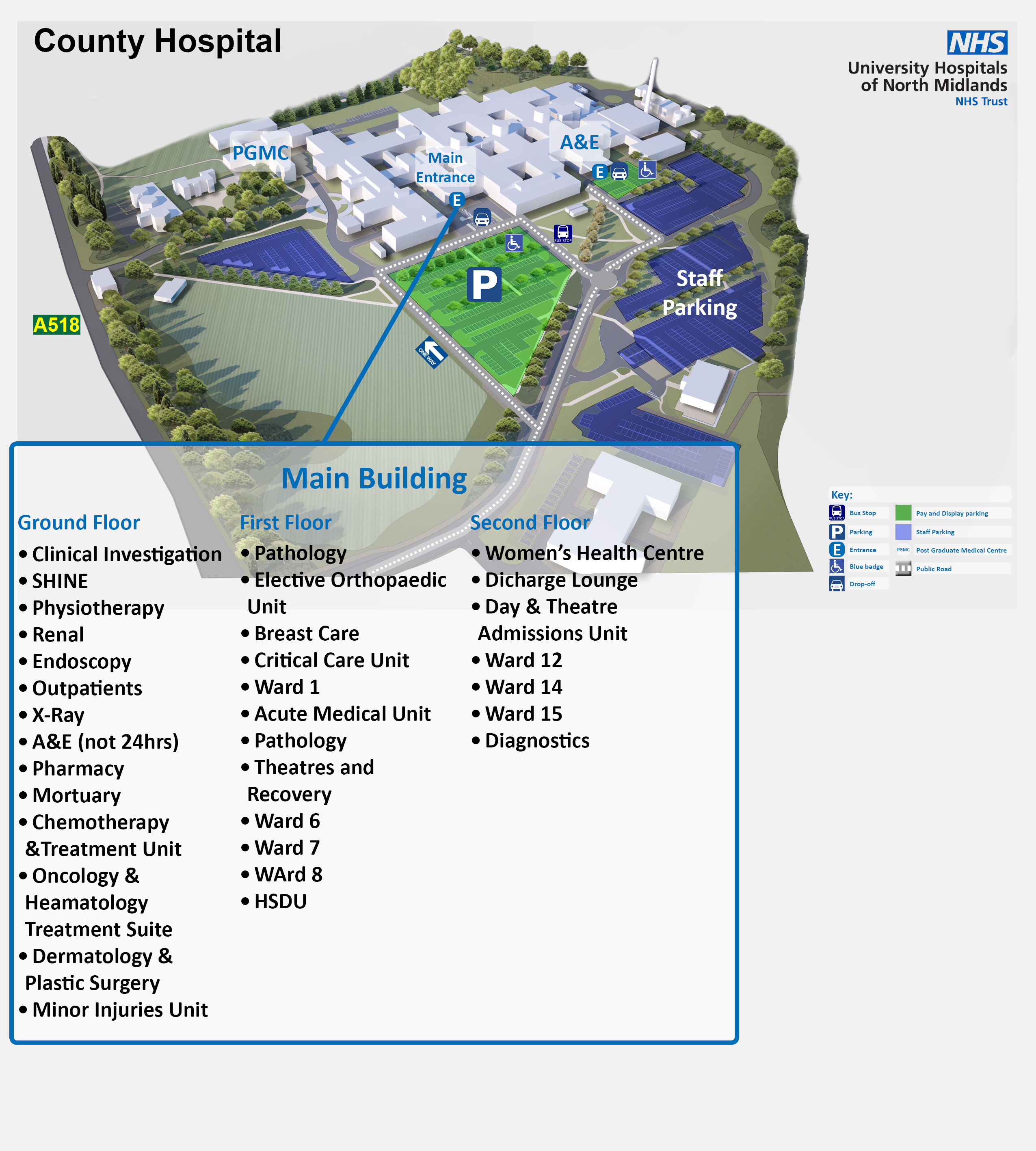 County hospital internal map