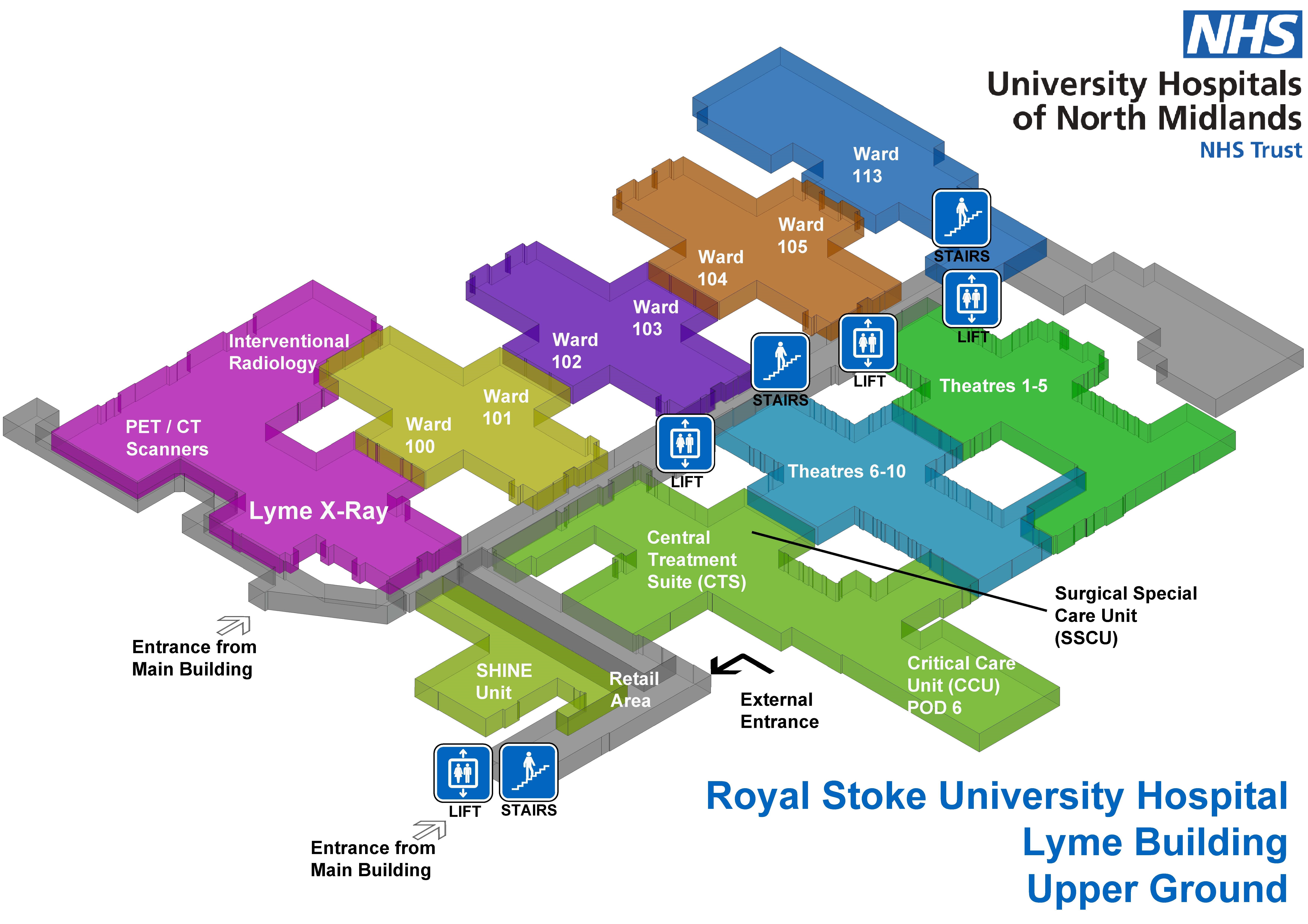 Internal hospital maps | University Hospitals of North Midlands