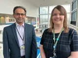 Dr Biju Jose, Consultant Endocrinologist at UHNM and Helen Wrightson, Advanced Specialist Pharmacist